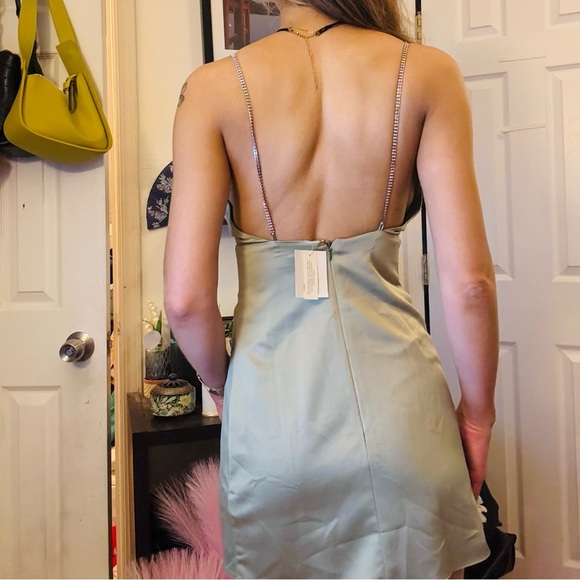 TopShop NWT Women’s Green Babydoll Satin Tunic Tank Top Size 2​ - Picture 2 of 8